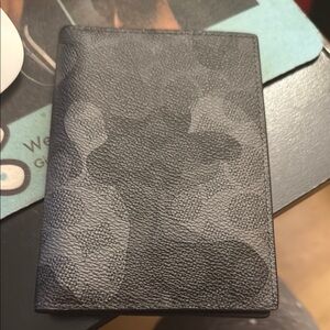 Coach Black Leather Passport Holder